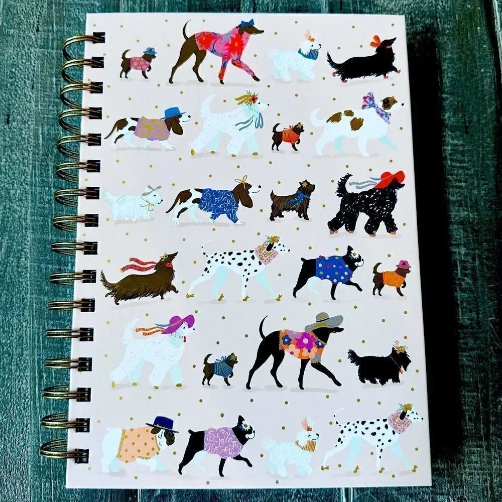 Chic Dogs Pink Spiral Notebook Journal